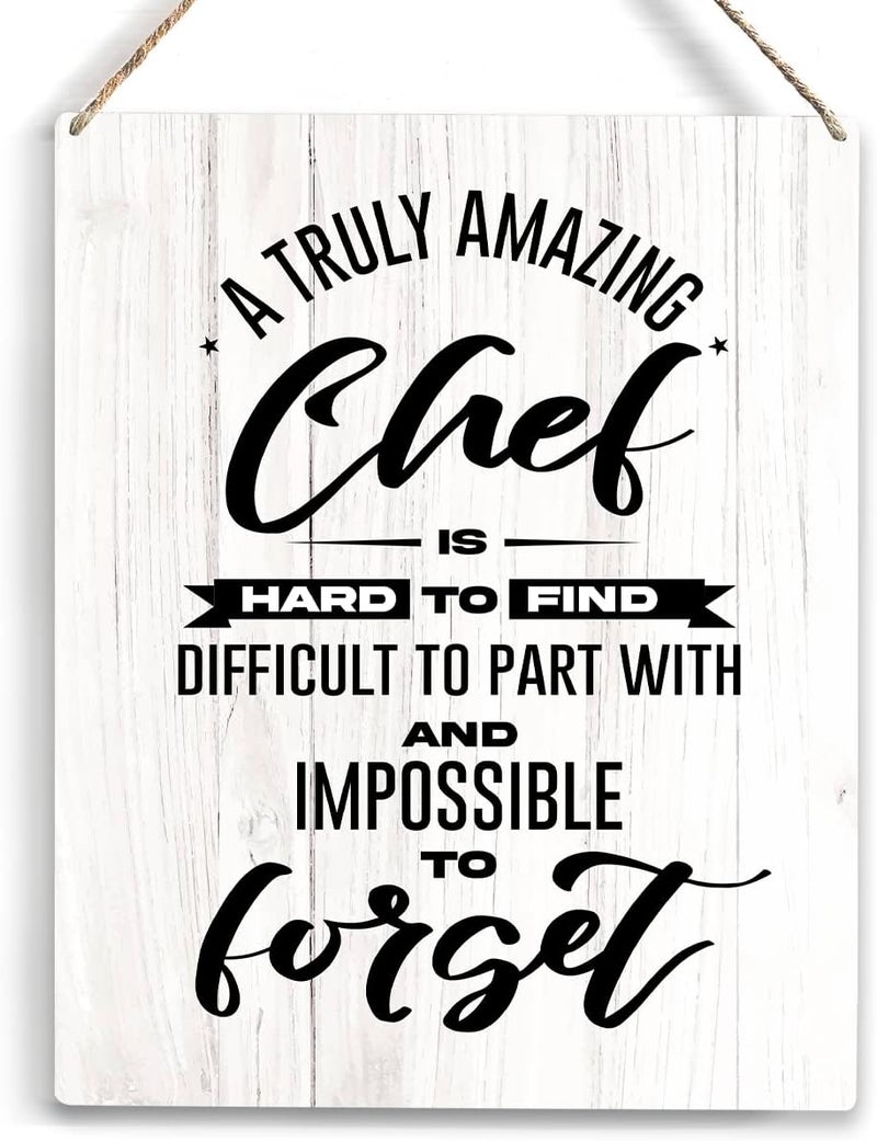 YCYD Chef's Wooden Hanging Sign - Truly Amazing Chef Gifts for Him, Her & Culinary Students - 8 x 10 Inches - Image 1